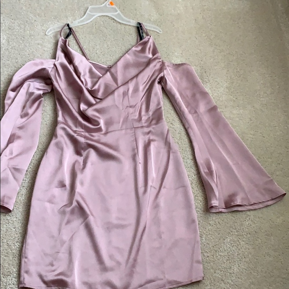 Missguided Mauve Satin Cowl Mini Dress NWT-US2/UK6